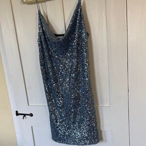 Lavender Brown Sparkling Blue Mini Dress